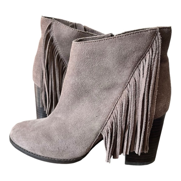 Arturo Chiang Reiden Ankle Boot‎ Womens 9.5 Heel Fringe Suede Western Tan Brown - Picture 1 of 10